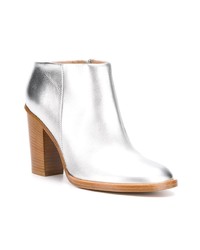 Серебряные кожаные ботильоны от Ports 1961