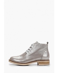 Женские серебряные кожаные ботинки на шнуровке от Dolce Vita