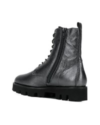 Женские серебряные кожаные ботинки на шнуровке от Högl