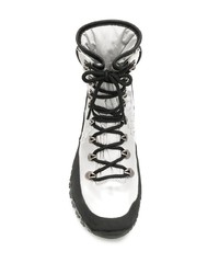 Женские серебряные кожаные ботинки на шнуровке от Premiata