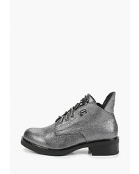 Женские серебряные кожаные ботинки на шнуровке от T.Taccardi