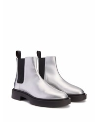Мужские серебряные кожаные ботинки челси от Giuseppe Zanotti