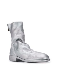 Мужские серебряные кожаные ботинки челси от Guidi