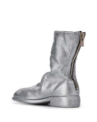 Мужские серебряные кожаные ботинки челси от Guidi