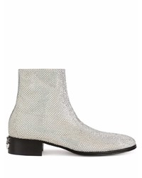 Мужские серебряные кожаные ботинки челси от Dolce & Gabbana