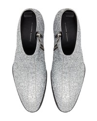 Мужские серебряные кожаные ботинки челси от Giuseppe Zanotti