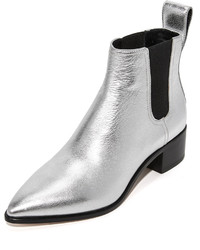 Женские серебряные кожаные ботинки челси от Loeffler Randall