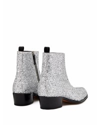 Мужские серебряные кожаные ботинки челси от Giuseppe Zanotti