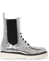 Женские серебряные кожаные ботинки от Dolce & Gabbana