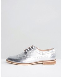 Женские серебряные кожаные броги от Asos