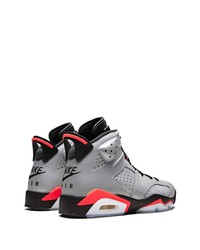 Мужские серебряные кожаные высокие кеды от Jordan