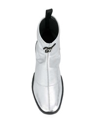 Женские серебряные кожаные высокие кеды от Giuseppe Zanotti Design