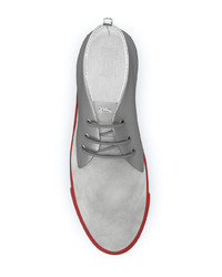 Мужские серебряные кожаные высокие кеды от Swear