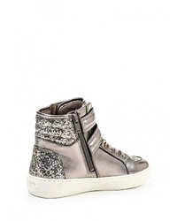 Женские серебряные кожаные кеды от Aldo