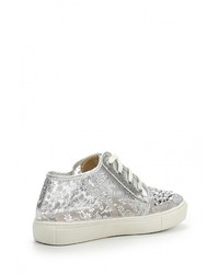 Женские серебряные кожаные кеды от Avenir