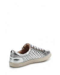 Женские серебряные кожаные кеды от Elsi