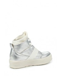 Женские серебряные кожаные кеды от Findlay