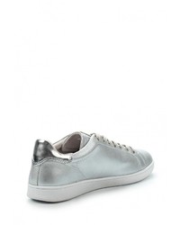 Женские серебряные кожаные кеды от GUESS