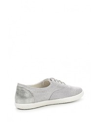 Женские серебряные кожаные кеды от Keddo