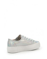 Женские серебряные кожаные кеды от Kylie