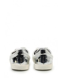 Женские серебряные кожаные кеды от LOST INK