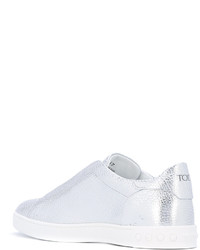 Женские серебряные кожаные кеды от Tod's