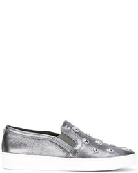 Женские серебряные кожаные кеды от MICHAEL Michael Kors