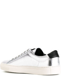 Мужские серебряные кожаные кеды от Common Projects