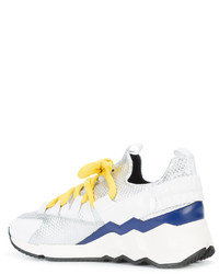 Мужские серебряные кожаные кеды от Pierre Hardy