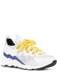 Мужские серебряные кожаные кеды от Pierre Hardy