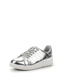 Женские серебряные кожаные кеды от WS Shoes
