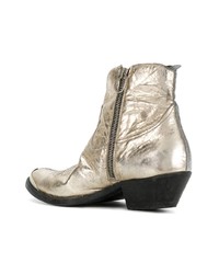 Женские серебряные кожаные ковбойские сапоги от Golden Goose Deluxe Brand