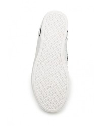 Серебряные кожаные кроссовки на танкетке от Catherine