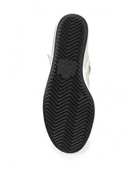 Серебряные кожаные кроссовки на танкетке от Keddo