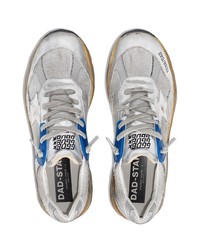 Мужские серебряные кожаные кроссовки от Golden Goose