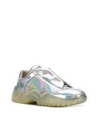 Мужские серебряные кожаные кроссовки от Maison Margiela