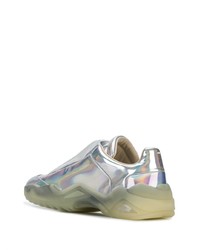 Мужские серебряные кожаные кроссовки от Maison Margiela