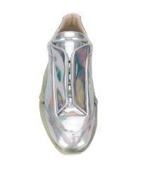 Мужские серебряные кожаные кроссовки от Maison Margiela