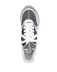 Мужские серебряные кожаные кроссовки от Alexander McQueen