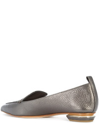 Женские серебряные кожаные лоферы от Nicholas Kirkwood