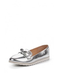 Женские серебряные кожаные лоферы от Catisa