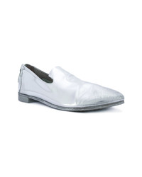 Женские серебряные кожаные лоферы от Marsèll