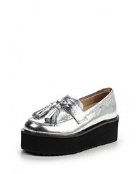 Женские серебряные кожаные лоферы от Evigi