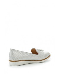Женские серебряные кожаные лоферы от Guapissima