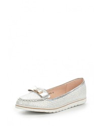 Женские серебряные кожаные лоферы от Guapissima