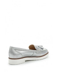 Женские серебряные кожаные лоферы от Kg Kurt Geiger