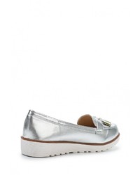 Женские серебряные кожаные лоферы от Laik