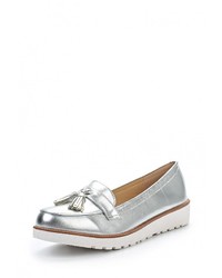 Женские серебряные кожаные лоферы от Laik
