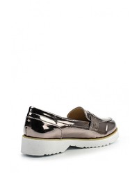 Женские серебряные кожаные лоферы от LOST INK