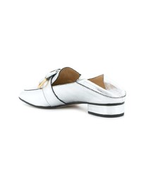 Женские серебряные кожаные лоферы от Chloé